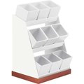 Cal Mil Plastics Cal-Mil 3018-55-12 Luxe 9 Bin Jar Condiment Display Glass Jars White S/S 12-1/8"W x 9"D x 15-1/2"H 3018-55-12